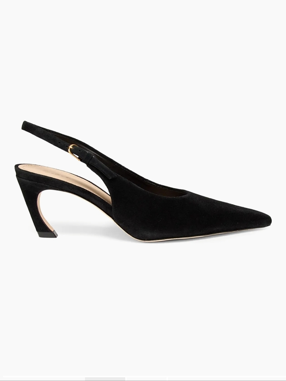 22 Eleve 65 MM Suede Curved-Heel Pumps Sz.39 US Sz.9 Black Genuine Suede Leather